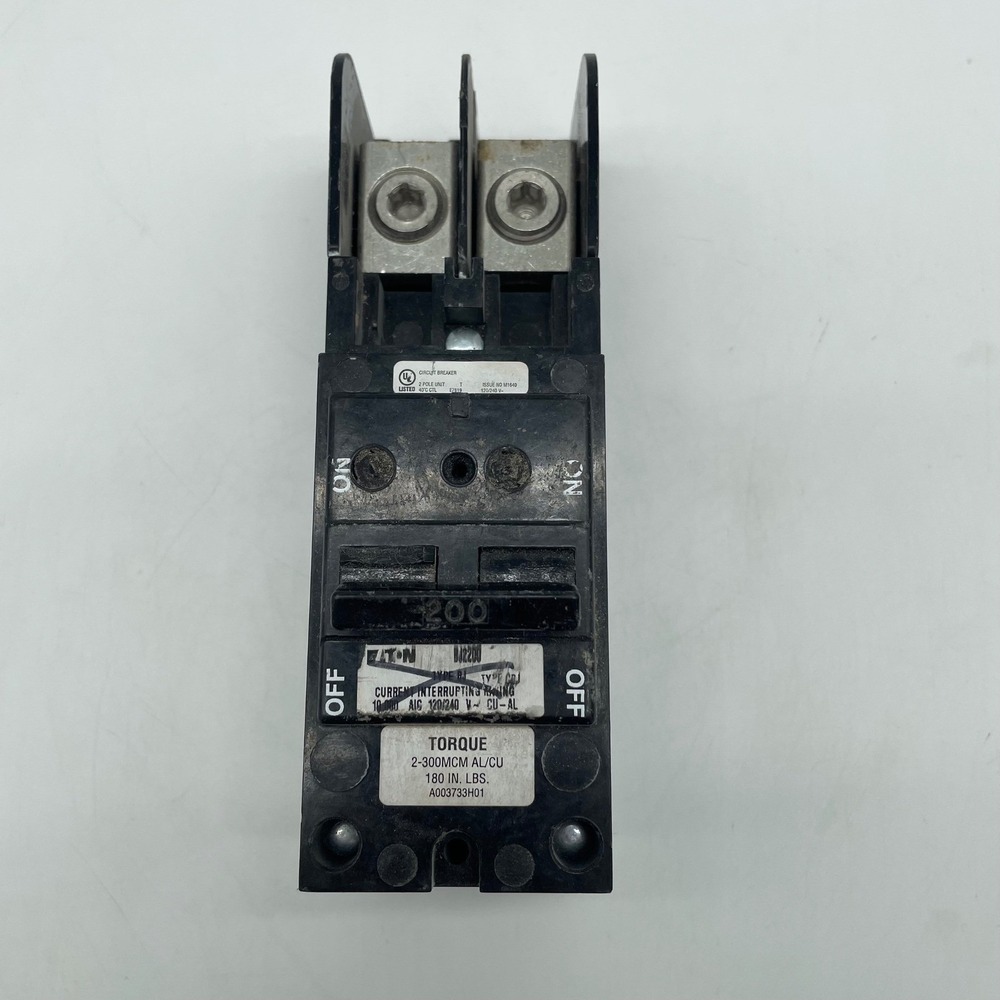 Eaton BJ2200 200 Amp 2 Pole Main Circuit Breaker Type BJ 120/240V Plug-On BR Pan
